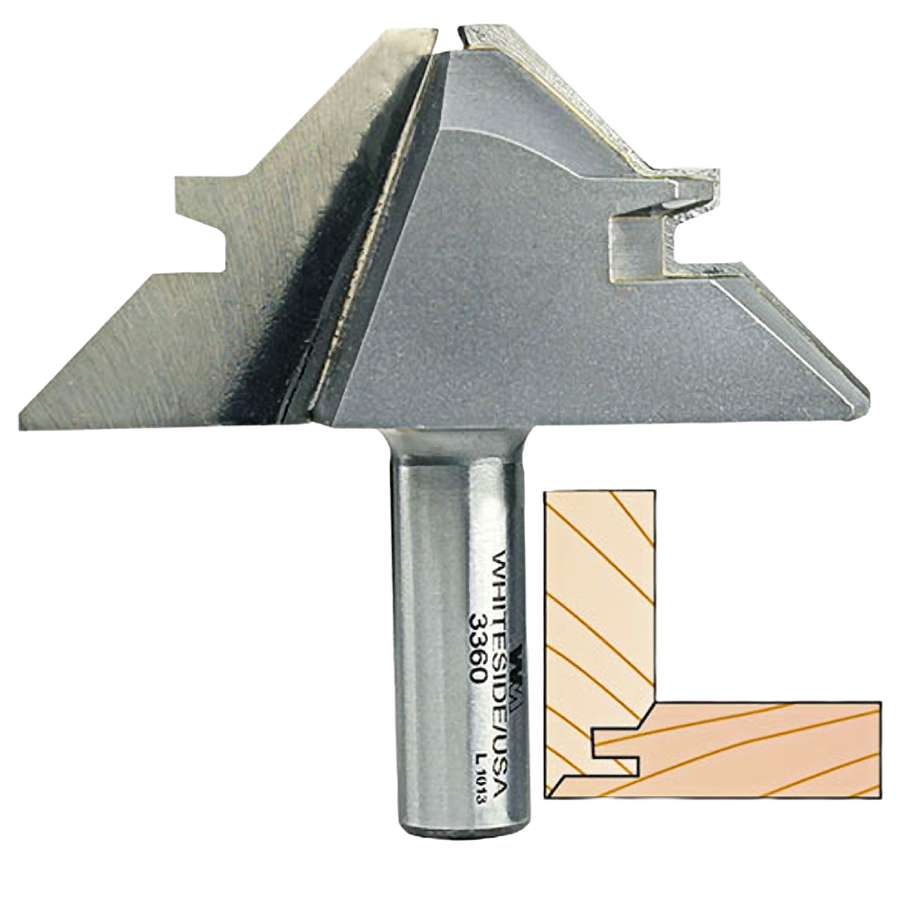 Silver metal locking miter router bit for tool accessories and woodworking in home improvement collections