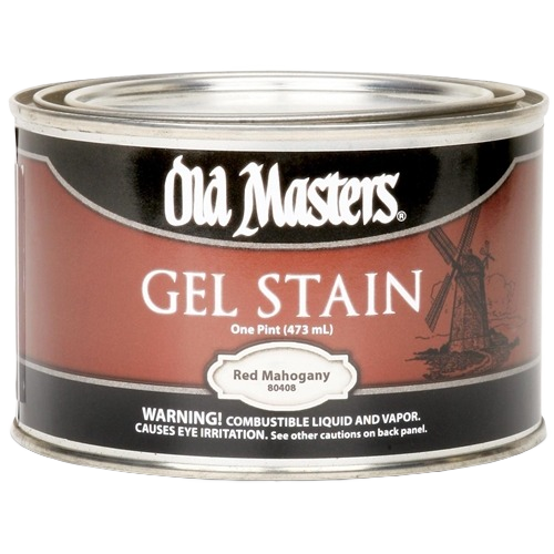 Old Masters Red Mahogany gel stain in one pint can for interior stains and wood finishing under $50 collection
