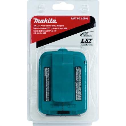 Teal cordless power source with dual USB ports for charging devices in tools and home improvement tasks