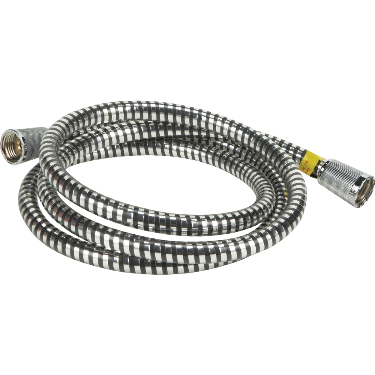 Flexible metal shower hose with threaded connectors for bathroom fixtures and home improvement projects