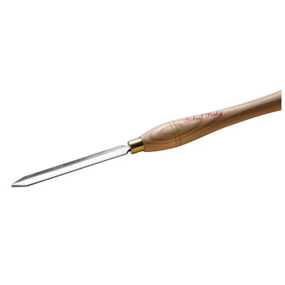 Diamond-shaped woodturning parting tool with wooden handle, designed for precise cuts in woodworking projects under $100.