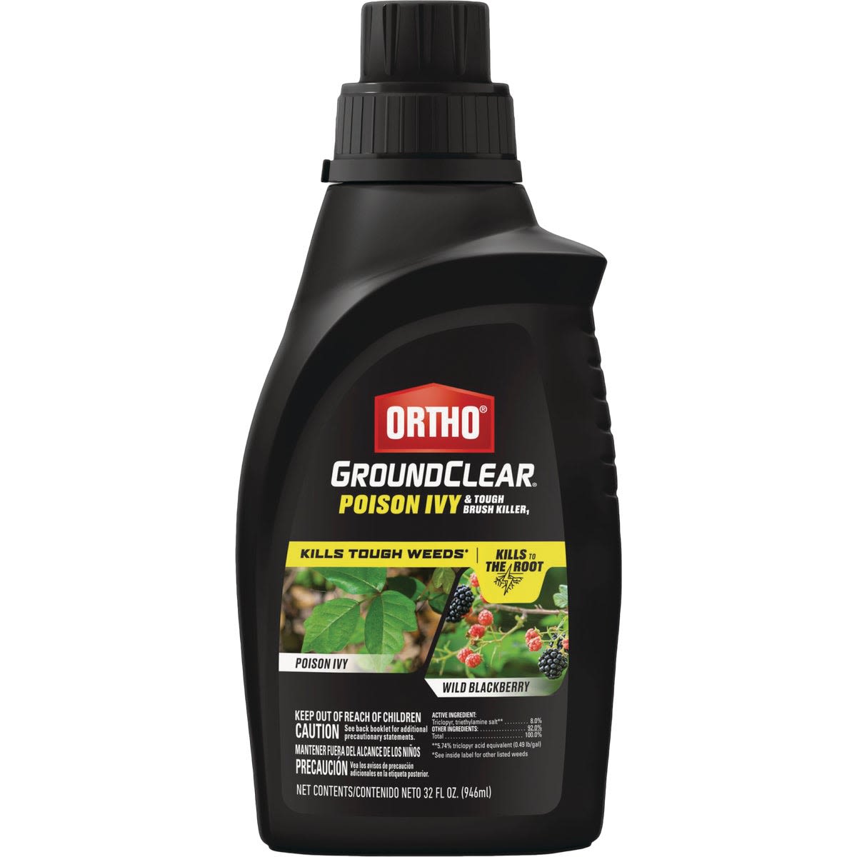 Black bottle of Ortho GroundClear Poison Ivy and tough brush killer concentrate in Lawn Care and Under $50 collections