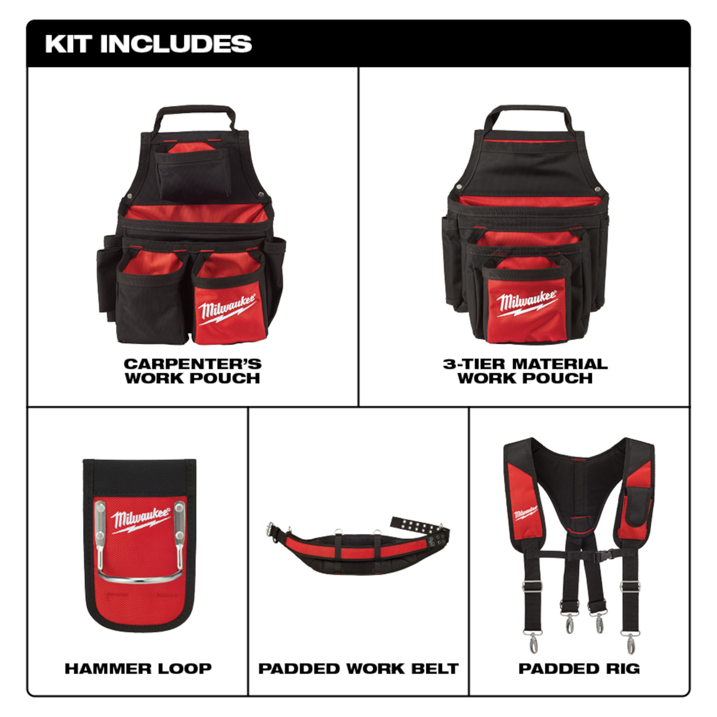 Milwaukee Contractor Work Belt w/ Suspension Rig