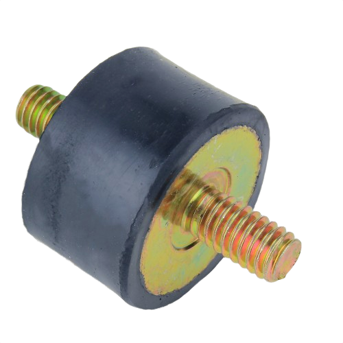 Black rubber and metal vibration isolator with threaded studs for automotive and machinery parts applications under $50 collection