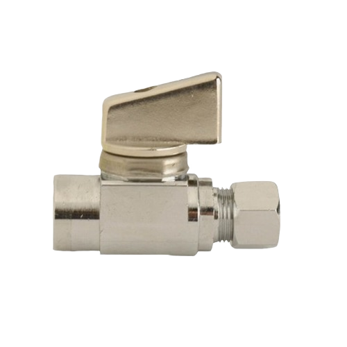 Compact metal straight stop valve with twist handle for plumbing projects in pipes and fittings collection under $50