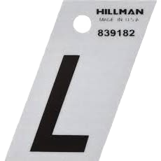 Black and silver reflective Mylar sticker letter L with angle cut, durable for home improvement and hardware projects under $50