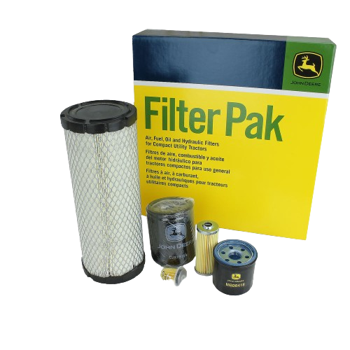 John Deere Filter Pak kit with air, fuel, oil, and hydraulic filters for tractor maintenance under $100 parts and lubricants
