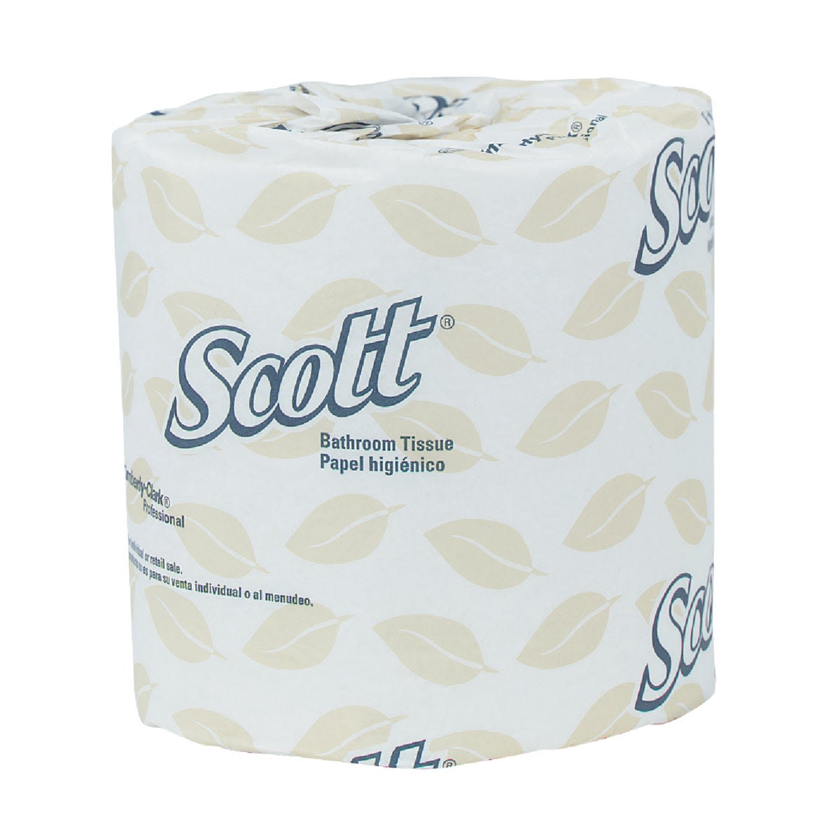 Single roll of Scott Commercial regular bath tissue with leaf pattern in paper towels and household supplies collection