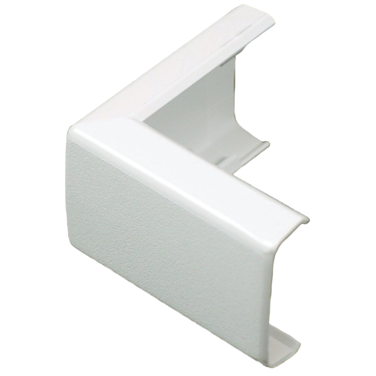 White flat outside elbow conduit fitting for electrical cable management and home improvement projects