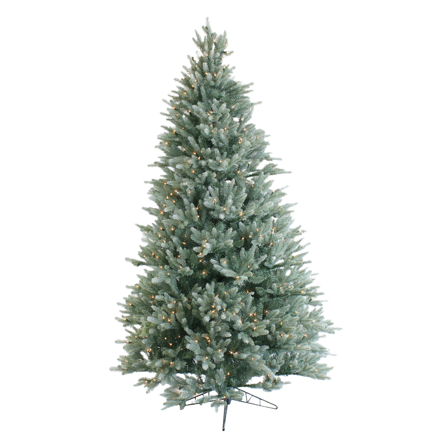 6.5 ft. artificial blue spruce tree with clear incandescent lights for holiday home decoration