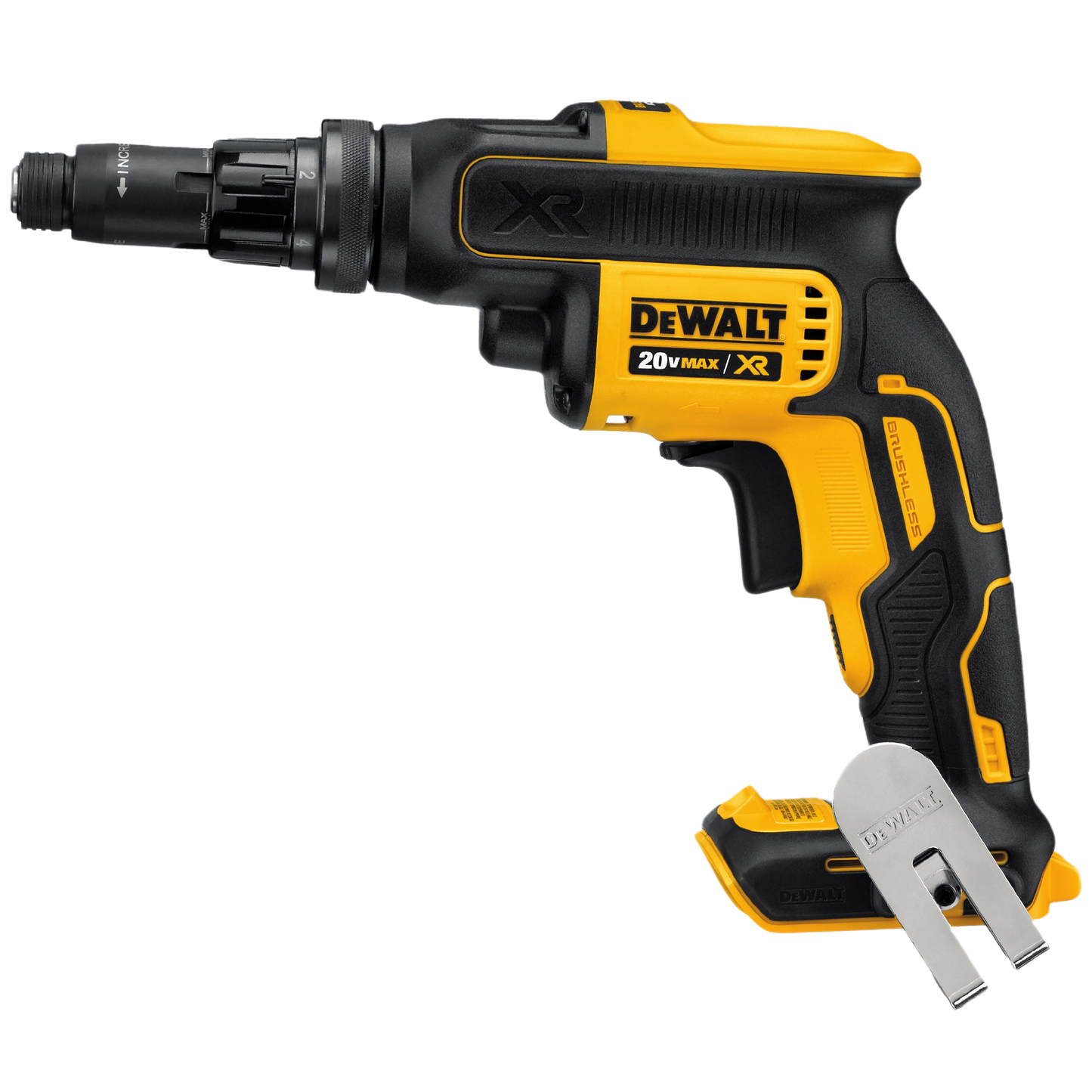 Cordless yellow and black screw gun with ergonomic grip for efficient home improvement and tool tasks
