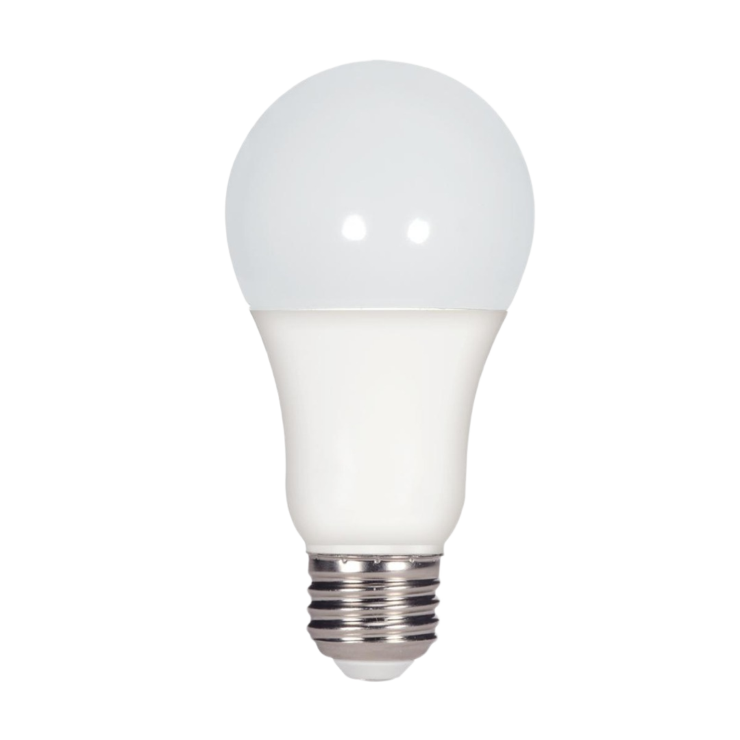Single energy-saving LED bulb with frosted glass and medium base for home lighting and electrical use