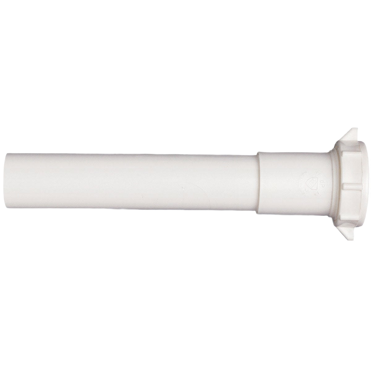 White plastic slip-joint extension tube for plumbing repair and drain parts in home improvement tools collection