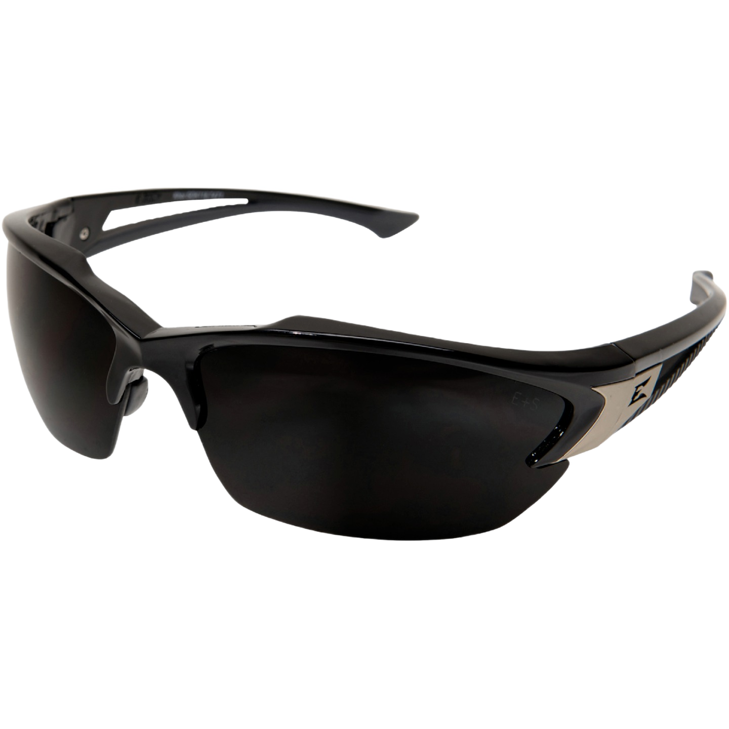 Gloss black safety glasses with smoke lenses designed for protective eyewear and safety gear collections under $50.
