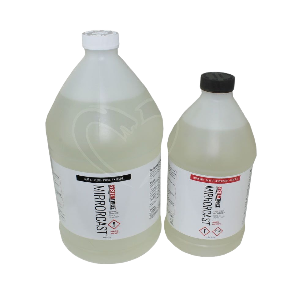 Clear epoxy resin kit with resin and hardener bottles for wood sealing and finishing in epoxy collection
