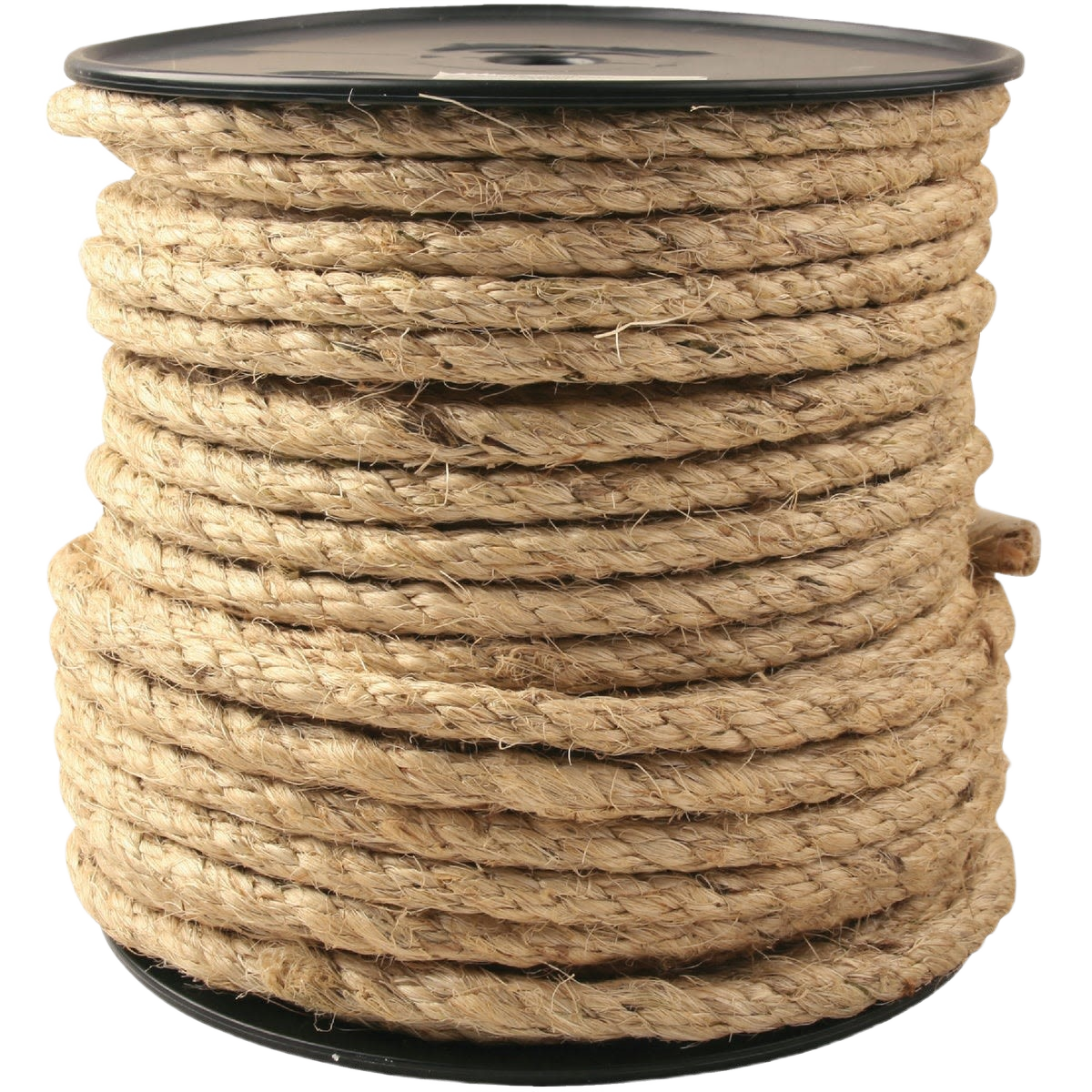 Coiled twisted sisal rope in a natural tan color for use in tools and home improvement projects