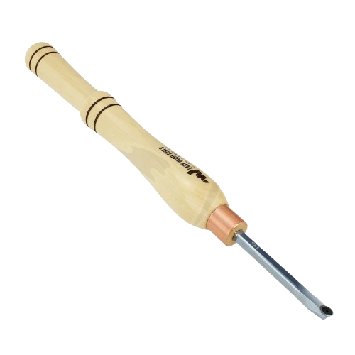 Woodworking tool with wooden handle and metal hollowing blade for precision carving in home improvement collections