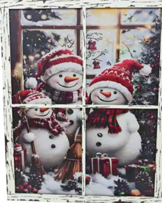 Direct International Snowman Window Frame Picture