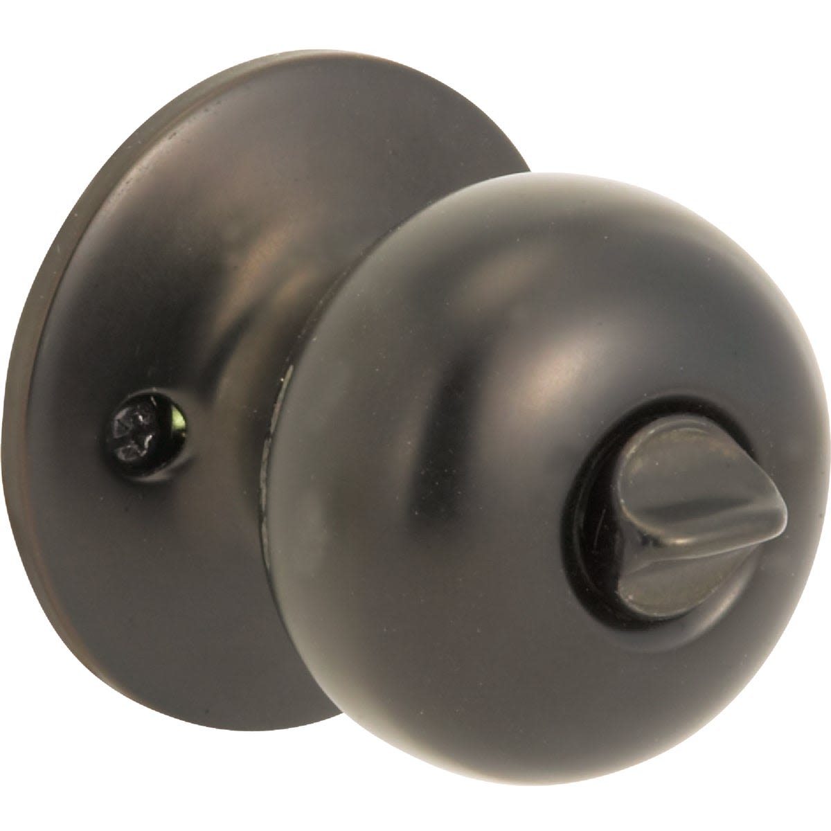 Oil rubbed bronze door knob with half-round design and adjustable latch for bed and bath doors under $50 hardware collection