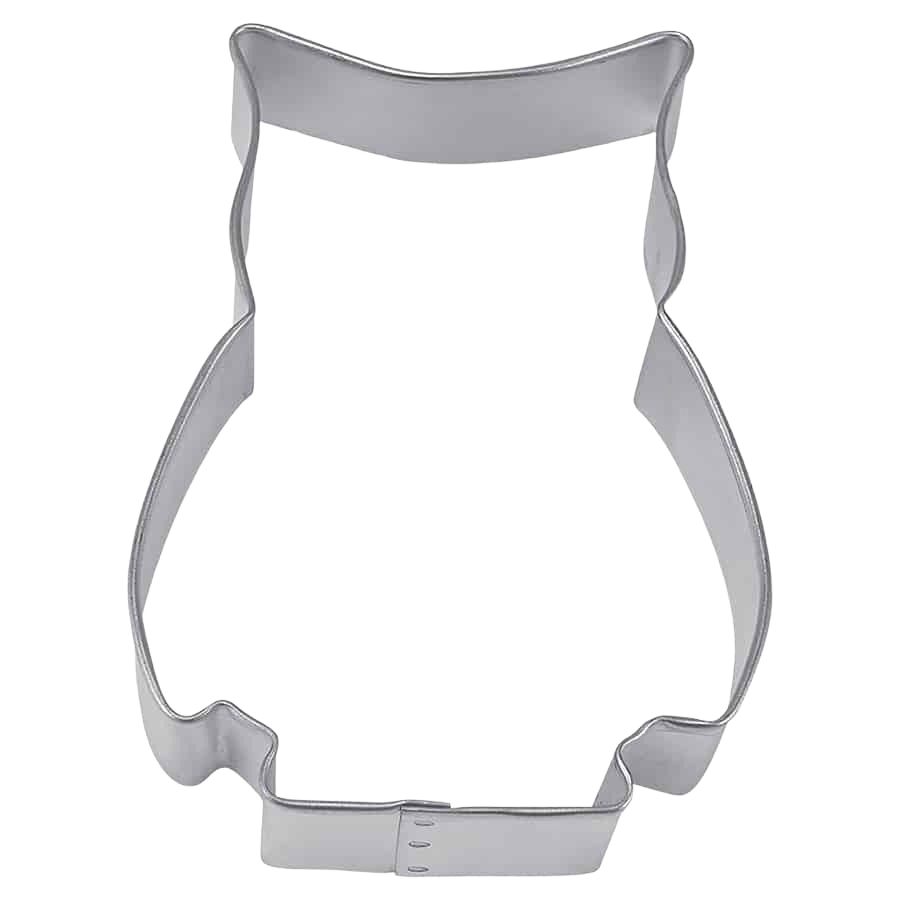 Metal owl-shaped cookie cutter with smooth edges for baking and kitchen use in home improvement projects