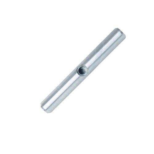 Metal cross bar with a central fastening hole designed for tool rest assembly in woodworking projects