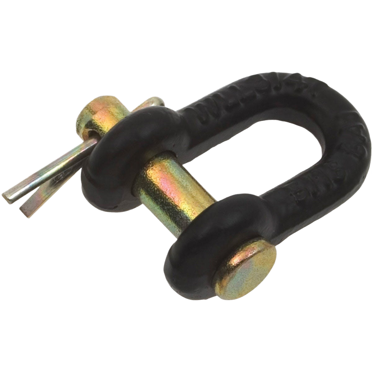 Forged powder-coated clevis with yellow zinc plated pin for durable utility and hardware projects under $50 collections
