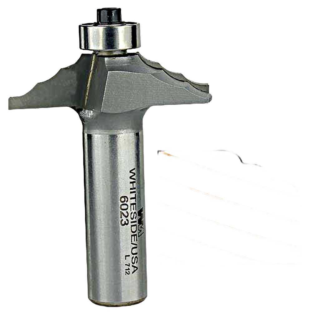 Silver metal Whiteside router bit with bearing guide for door edge trimming in tool accessories and drill bits collections