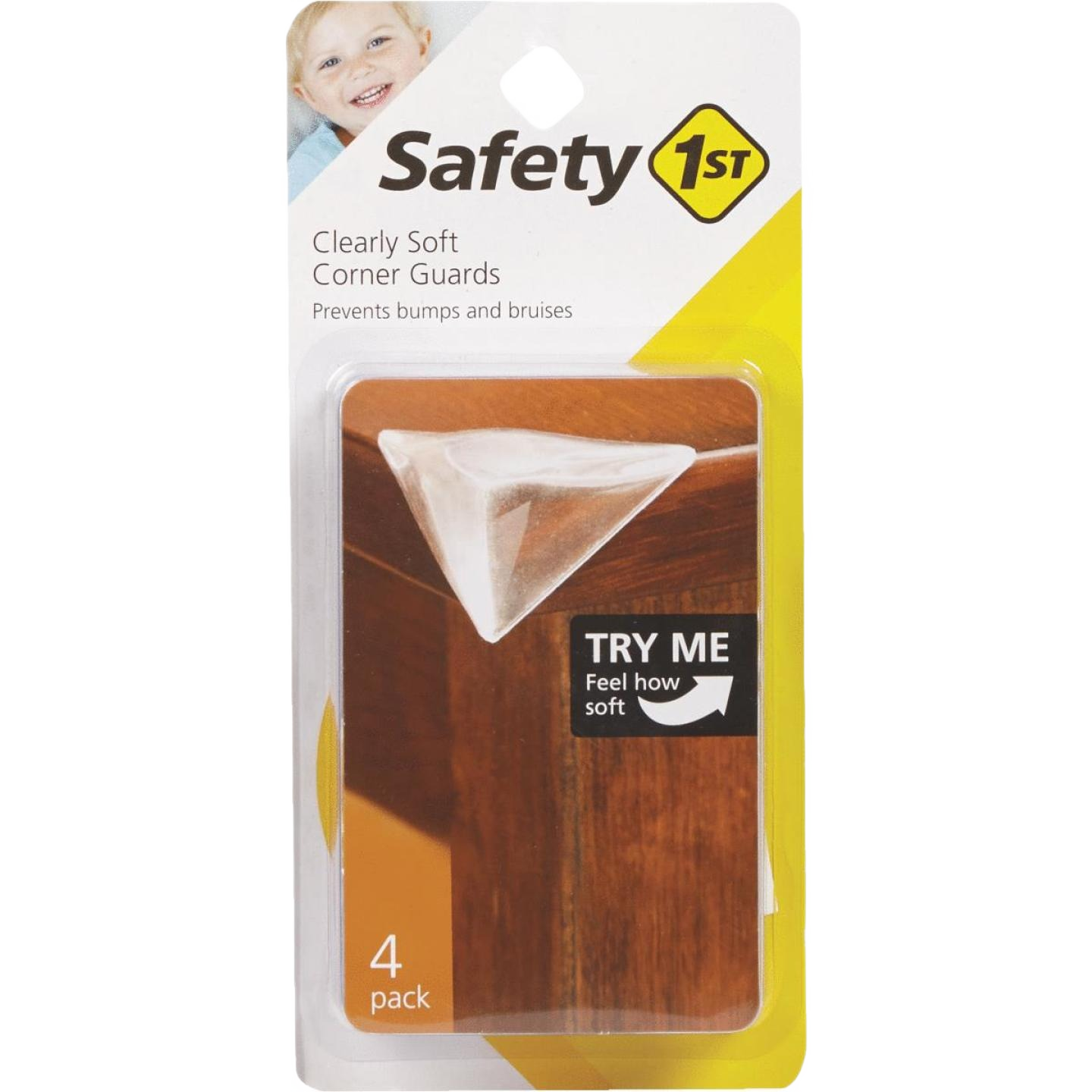 Set of four clear soft adhesive gel guards to protect furniture corners in home improvement hardware collection under $50