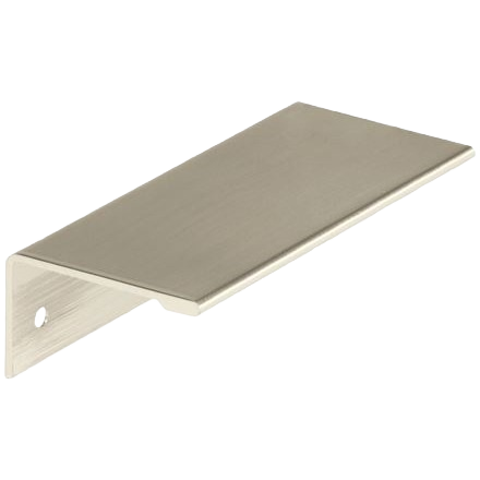 Satin nickel cabinet pull with sleek flat modern design, suitable for furniture hardware and home improvement projects
