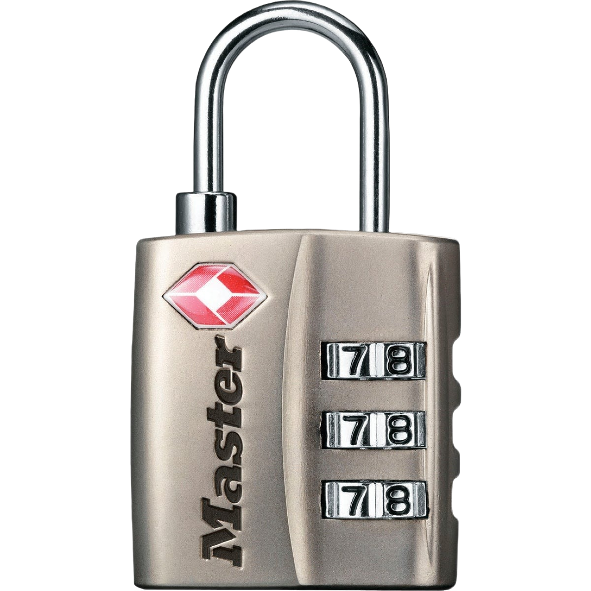 Compact metal combination lock with three rotary dials and TSA approval for travel security in hardware and fasteners collections