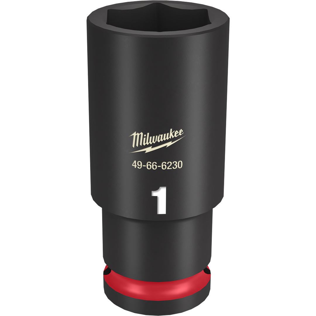 Deep 6-point socket with high-strength forged steel, impact durable for hand tools and woodworking in Milwaukee collection under $50
