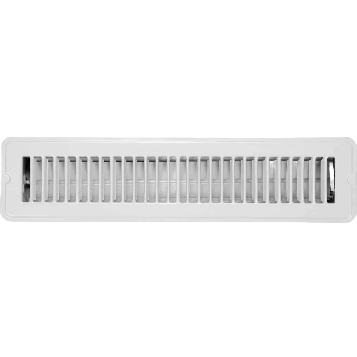 White steel floor register with adjustable slats for ventilation in home improvement and plumbing under $50 collections