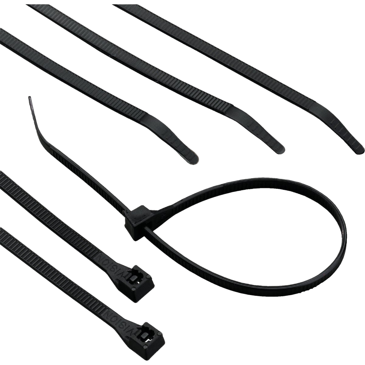 Set of ultra violet black cable ties in various lengths for secure fastening in tools and home improvement tasks