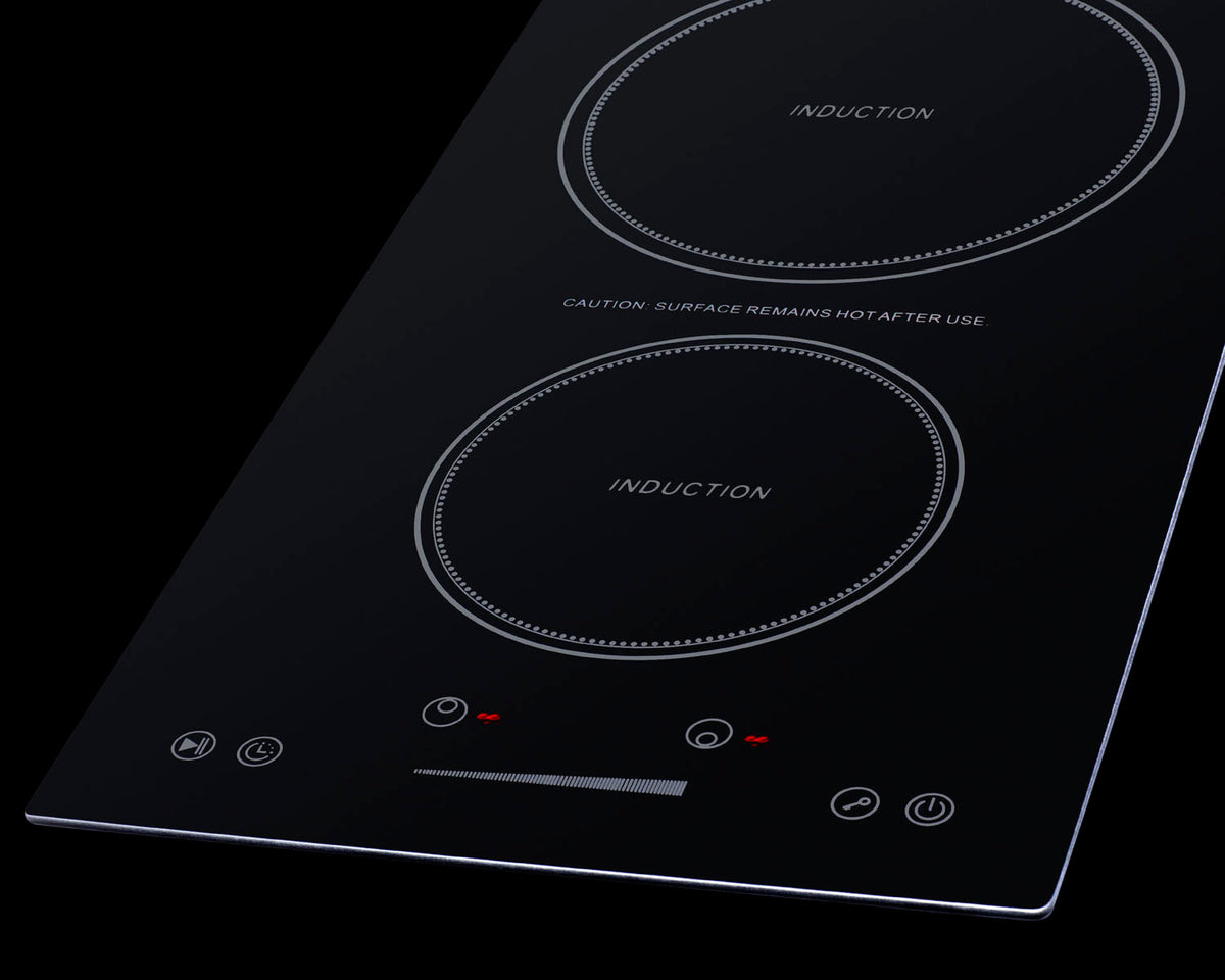 12" Wide 115V 2-Zone Induction Cooktop, Cord Included