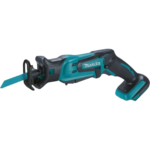 Makita cordless compact reciprocating saw in teal and black for woodworking and battery powered power tools collections