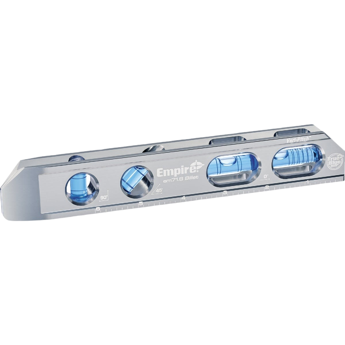 Compact silver magnetic torpedo level with blue high-contrast vials for woodworking and measuring tools under $50
