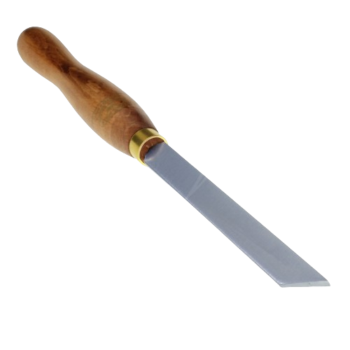 Woodworking parting tool with wooden handle and beveled steel blade for precise turning under $50 in tools collection