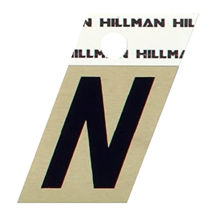 Hillman 1-1/2 in. Black & Gold Aluminum Angle Cut Sticker Letter N