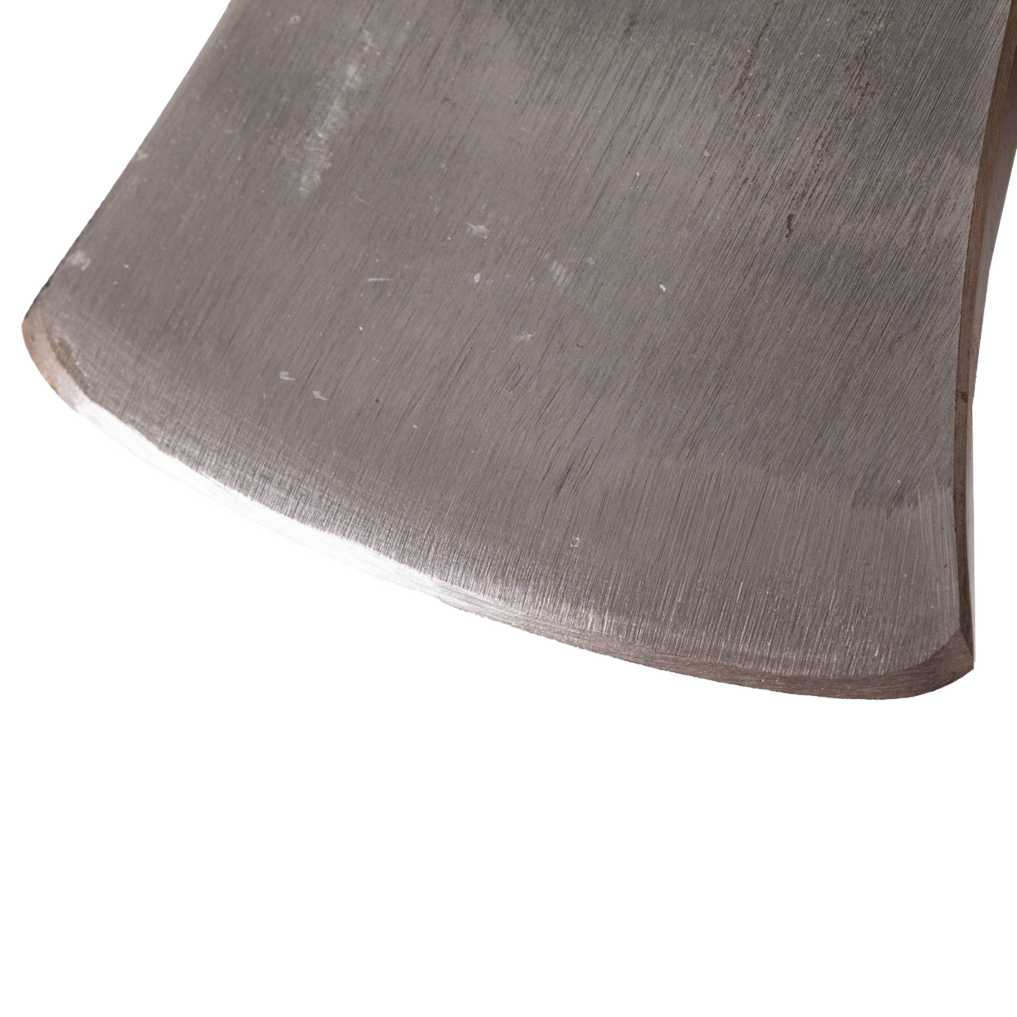Close-up of polished steel axe blade for garden and outdoor hand tools in striking and woodworking collections under $100