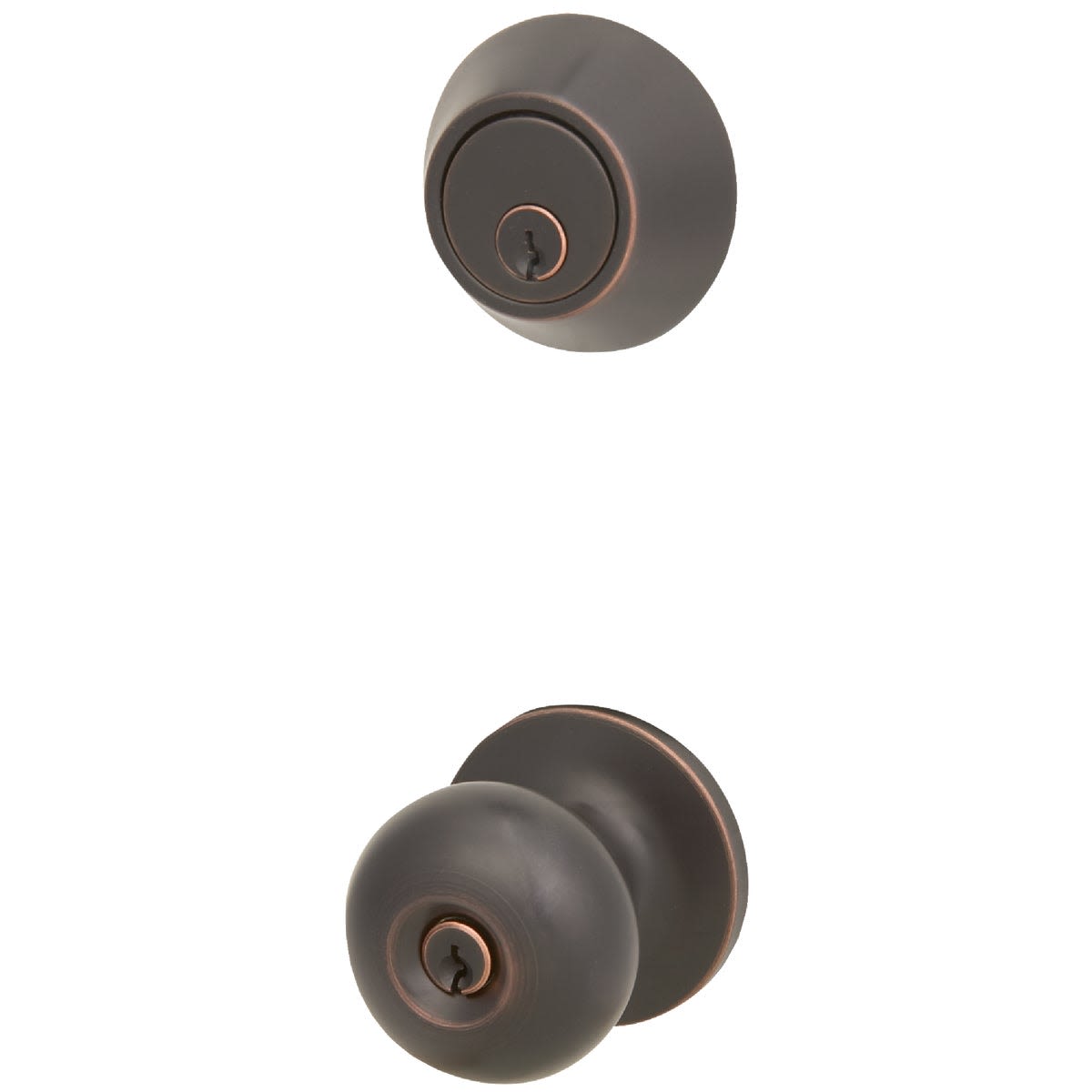 Oil rubbed bronze deadbolt and door knob combo for secure entry in Door Knobs & Locks and Hardware collections