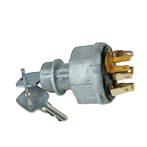 Metal rotary ignition switch with keys and brass electrical connectors for John Deere parts and accessories collections