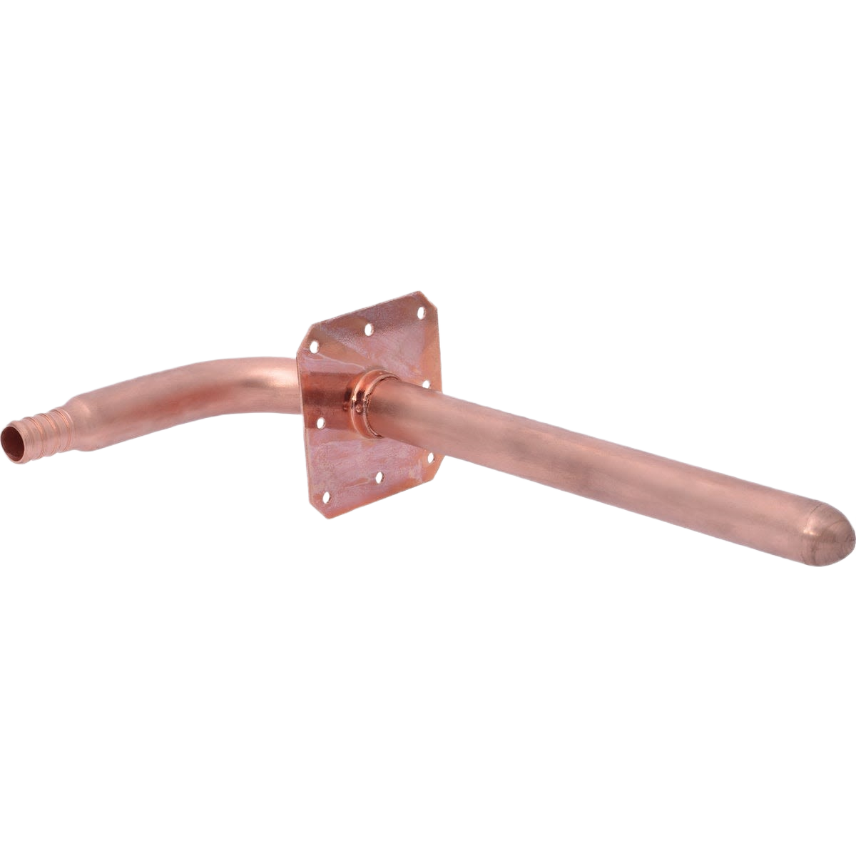 Copper plumbing stub out elbow with eared nailing plate for pipes and fittings in home improvement collections