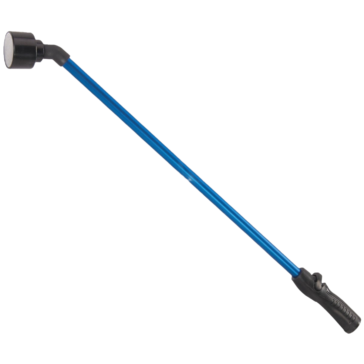 Blue water wand with ergonomic black handle and adjustable spray head for gardening and outdoor watering tasks