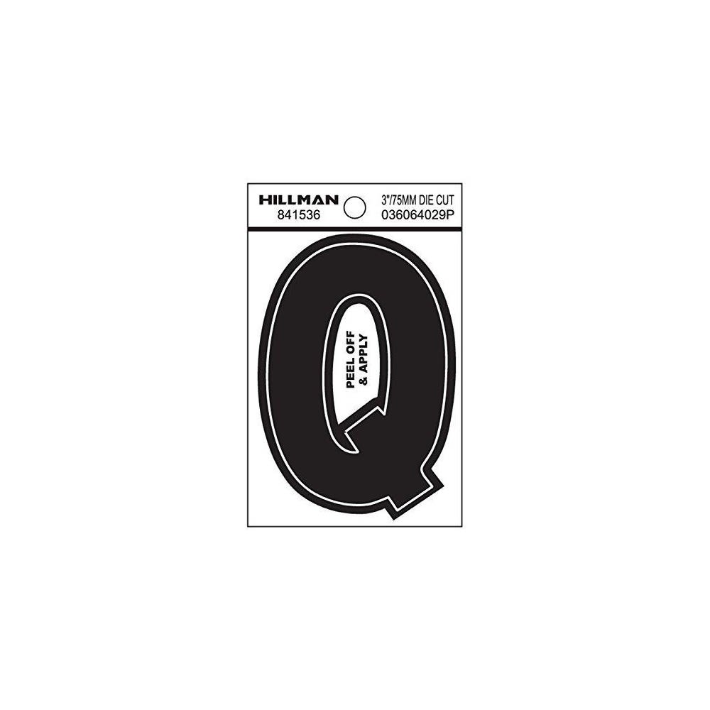 Black vinyl peel-off sticker in the shape of letter Q for home improvement and labeling projects