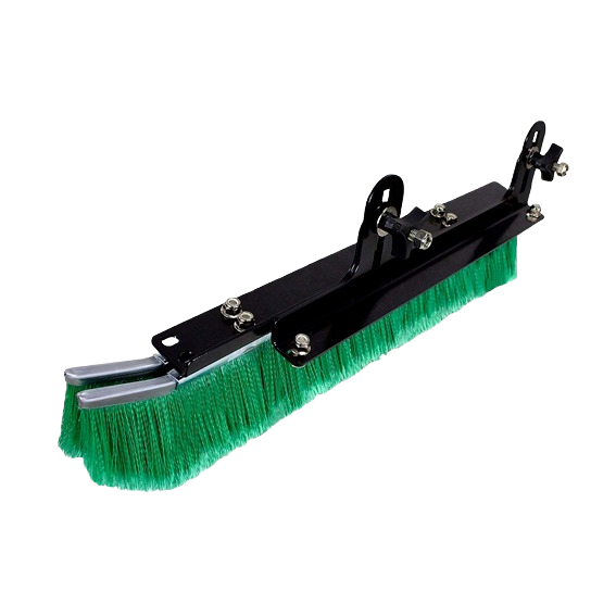Green bristle brush groomer attachment with black metal frame for 42-inch lawn mower decks in tools and home improvement
