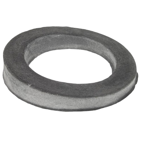 Gray rubber overflow plate gasket with thick profile for reliable sealing in home improvement applications