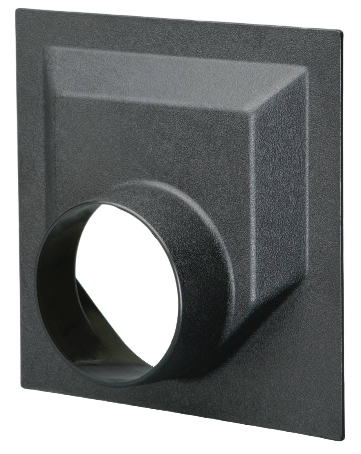 Black universal dust hood attachment for woodworking tools in dust collectors and air filtration collection