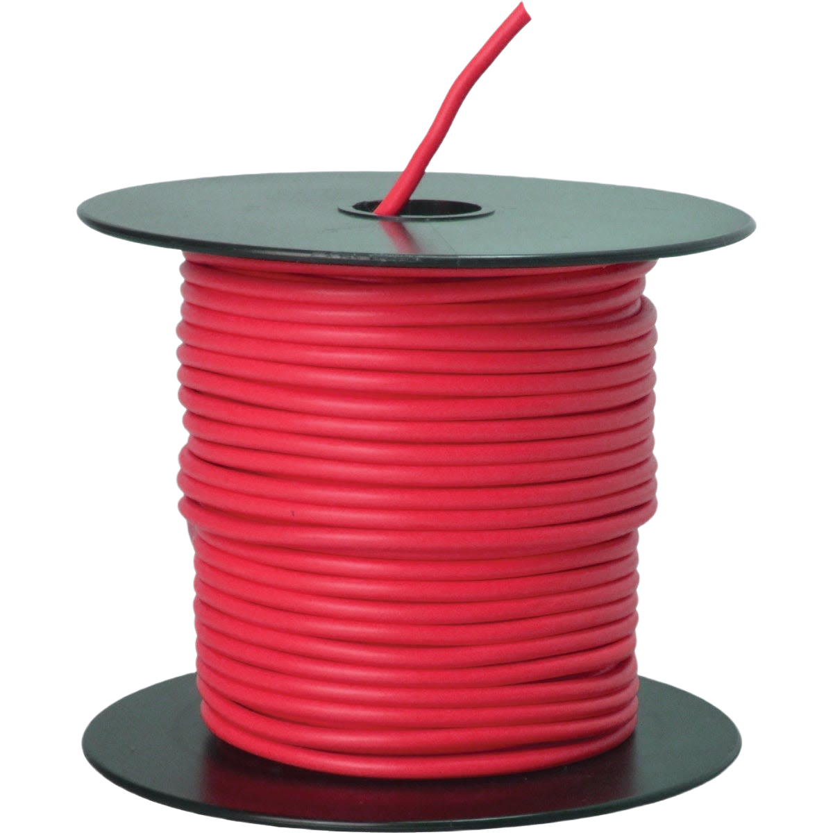 Spool of red 14-gauge PVC-coated primary wire for electrical and home improvement projects