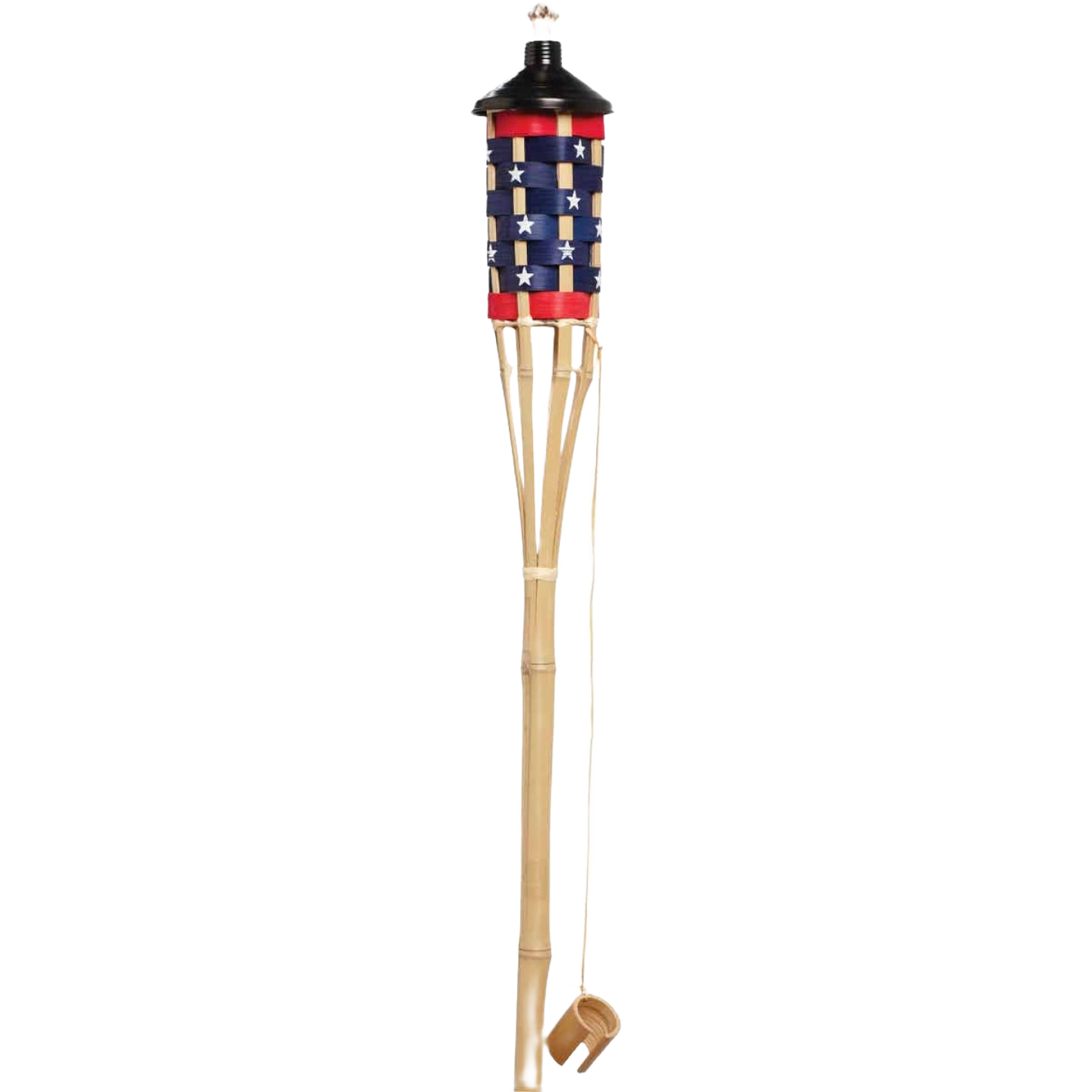 Natural bamboo patio torch with American flag design for outdoor lawn and garden décor under $50 collection