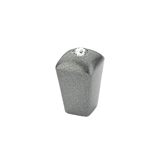 Silver cabinet knob with crystal accent in modern square design for hardware and furniture accessories under $50 collections